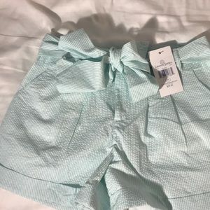 Lauren James Seersucker Bow Shorts Mint M